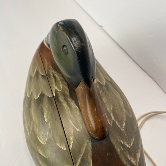Vintage Wooden Mallard Duck Decoy Telephone Phone Hand Painted Untested - Picture 7 of 13